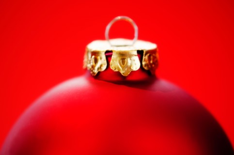 Close-up of Christmas ball, studio shot.