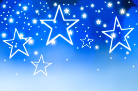 Stars on blue background, studio shot.