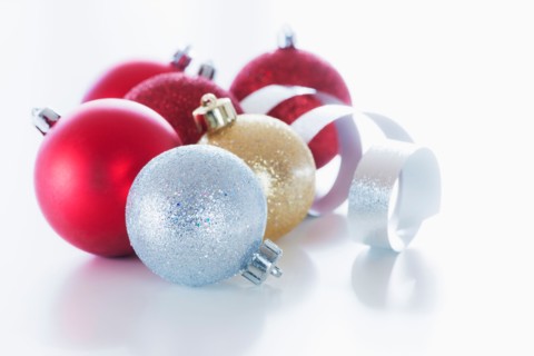Studio shot of Christmas ornaments. Photo : Daniel Grill