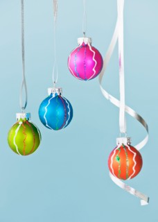 Studio shot of Christmas ornaments. Photo : Daniel Grill