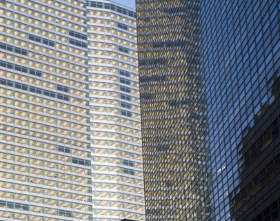 USA, New York State, New York City, full frame of skyscraper. Photo : fotog