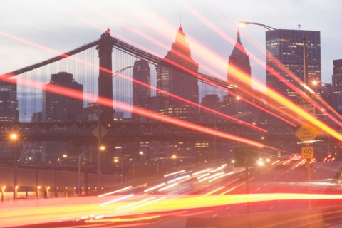 USA, New York State, New York City, light trail . Photo : fotog