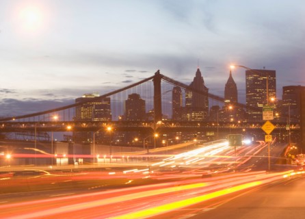 USA, New York State, New York City, light trail . Photo : fotog