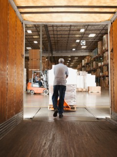 Man working in warehouse.