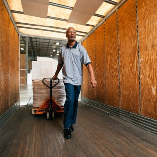 Man working in warehouse.