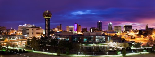 USA, Tennessee, Knoxville, Skyline at dusk. Photo : Henryk Sadura