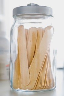 Jar with tongue depressors . Photo : Rob Lewine