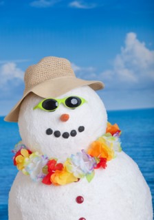 Snowman at sea.