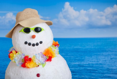 Snowman at sea.