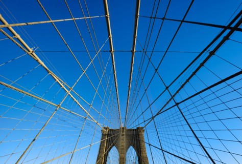 USA, New York, New York City. Brooklyn Bridge.
