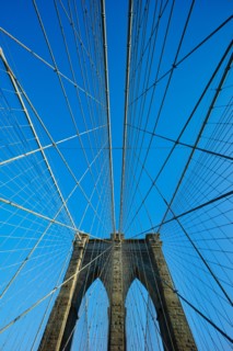USA, New York, New York City. Brooklyn Bridge.