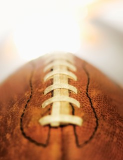Studio shot of old football.