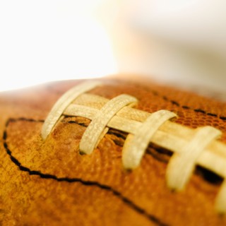 Studio shot of old football.