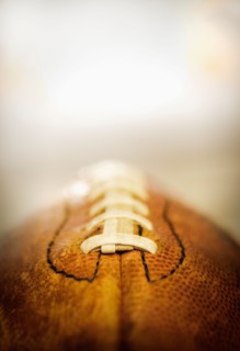 Studio shot of old football.