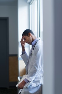 Doctor in corridor.