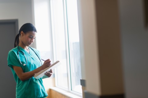 Female nurse in hospital.