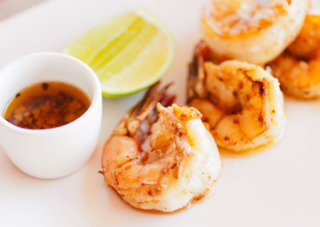 Grilled shrimps.