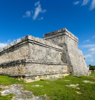 Mexico, Yucatan, Tulum. Ancient Mayan ruins.