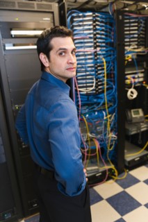 Portrait of male IT support technician.