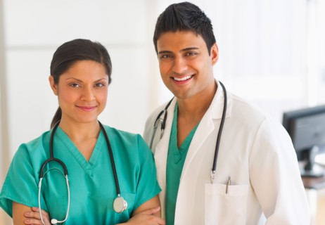 Portrait of  two doctors.