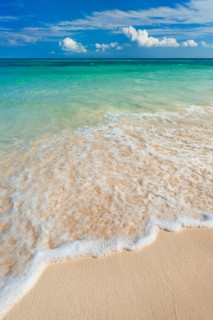 Mexico, Yucatan. Sandy beach and turquoise sea.