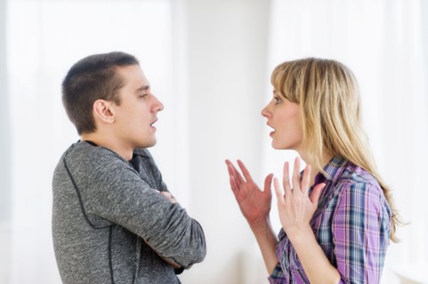 Couple arguing.