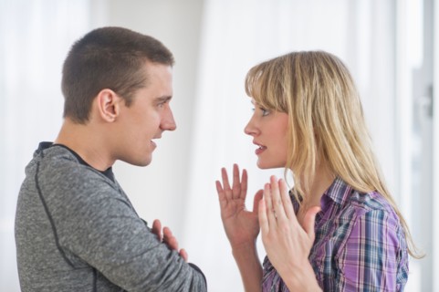 Couple arguing.