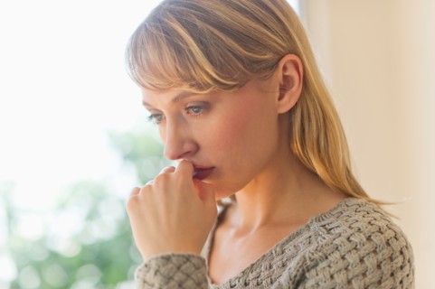 Portrait of sad woman.