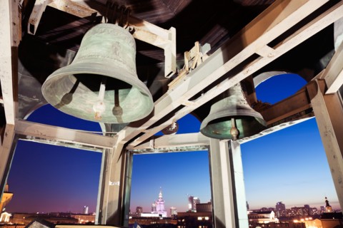 Poland, Warsaw. View from Saint Ann's Church bellower towards downtown. Photo : Henryk Sadura