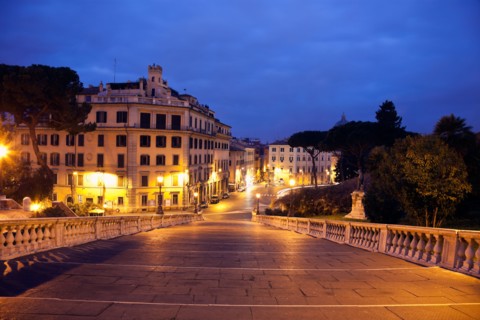 Italy, Rome. Piazza Campidoglio at dusk. Photo : Henryk Sadura