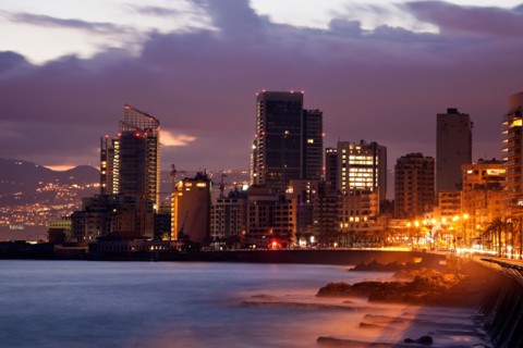 Lebanon, Beirut. Skyline at sunrise. Photo : Henryk Sadura