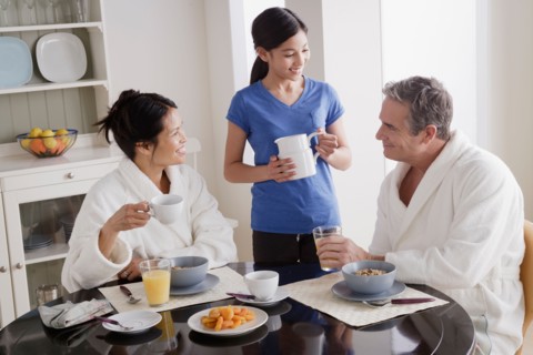Family having breakfast. Photo : Rob Lewine