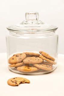 Close-up studio shot of cookies in jar. Photo : Elena Elisseeva