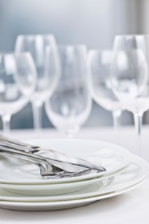 Dishes and cutlery prepared for meal. Photo : Elena Elisseeva