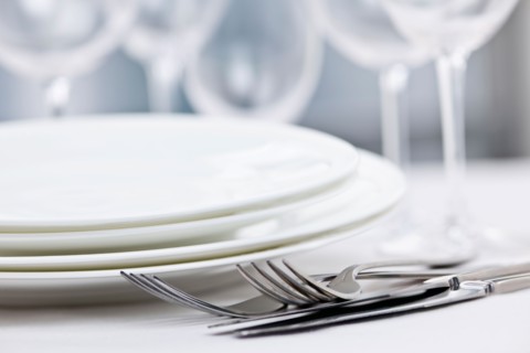 Dishes and cutlery prepared for meal. Photo : Elena Elisseeva