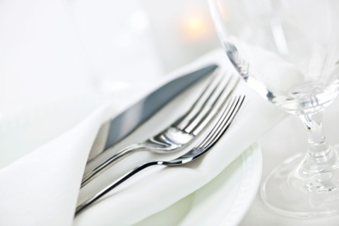 Dishes and cutlery prepared for meal. Photo : Elena Elisseeva