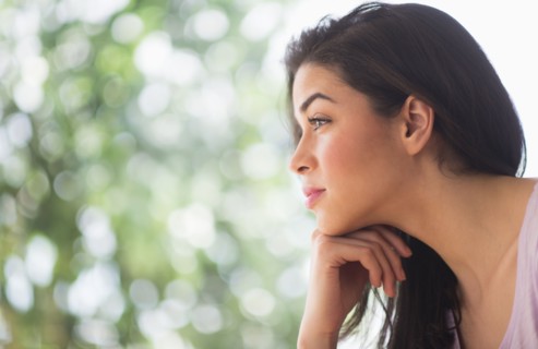 Profile of young woman.
