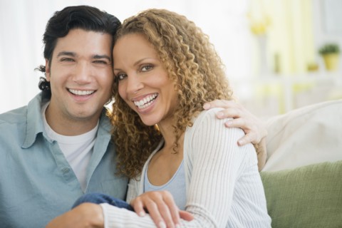 Portrait of couple at home.