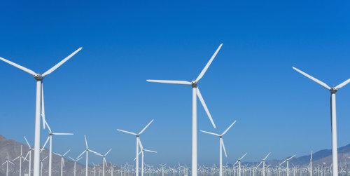 USA, California, Palm Springs, Wind farm.