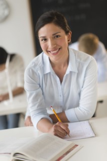 Portrait of female student at school.