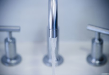 Water flowing from faucet. 
Photo : Jamie Grill