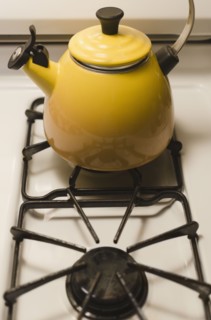 Kettle on stove. 
Photo : Jamie Grill