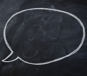 Close up of blank speech bubble. 
Photo : Jamie Grill