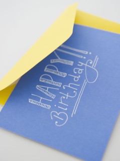 Close up of birthday card. 
Photo: Jamie Grill