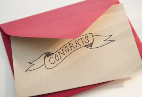 Close up of greeting card. 
Photo : Jamie Grill