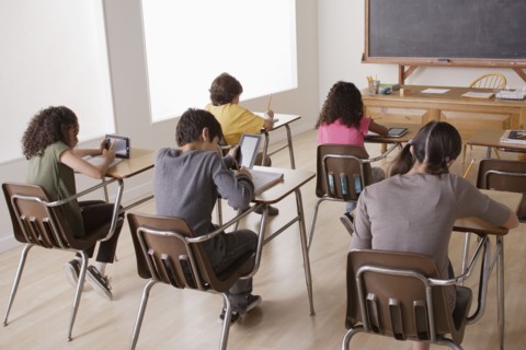 Children (10-11,12-13) at school. 
Photo : Rob Lewine