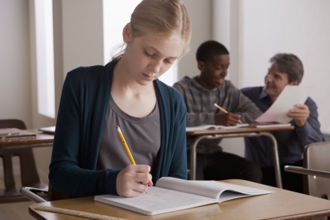 Teenagers(14-15) at school. 
Photo : Rob Lewine