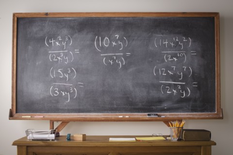 Blackboard during maths lesson. 
Photo: Rob Lewine