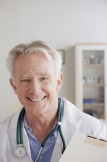 Portrait of senior doctor. 
Photo : Rob Lewine