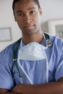 Portrait of young doctor. 
Photo : Rob Lewine